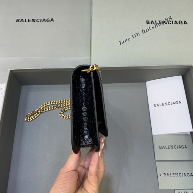 Balenciaga巴黎世家專櫃爆款鱷魚紋牛皮斜挎單肩woc鏈條包 fyj1509